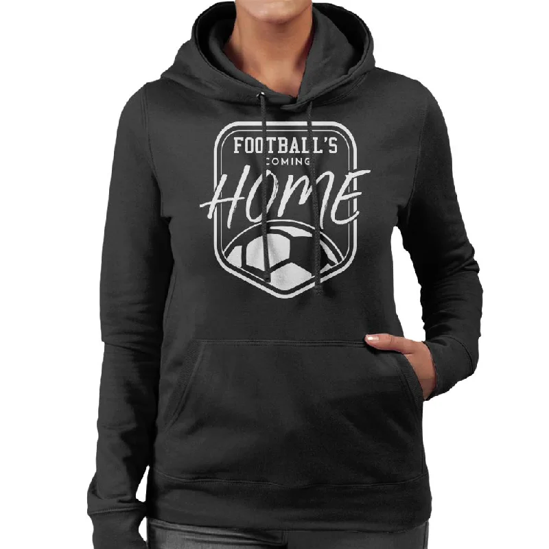 premium zip-up hoodieFootball's Coming Home White Badge Women's Hooded Sweatshirt