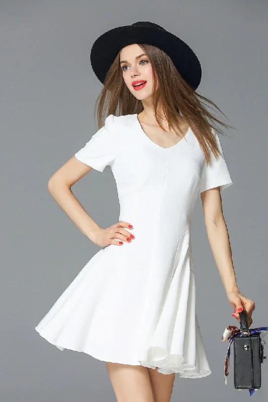 casual day dressV-Neck A-Line Mini Dress