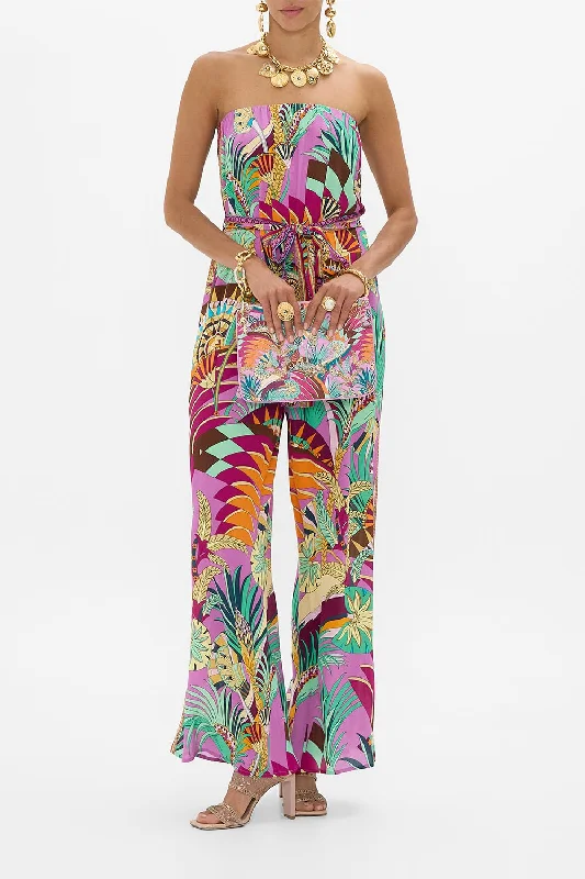 Lowest Prices Tie Waist Strapless Jumpsuit