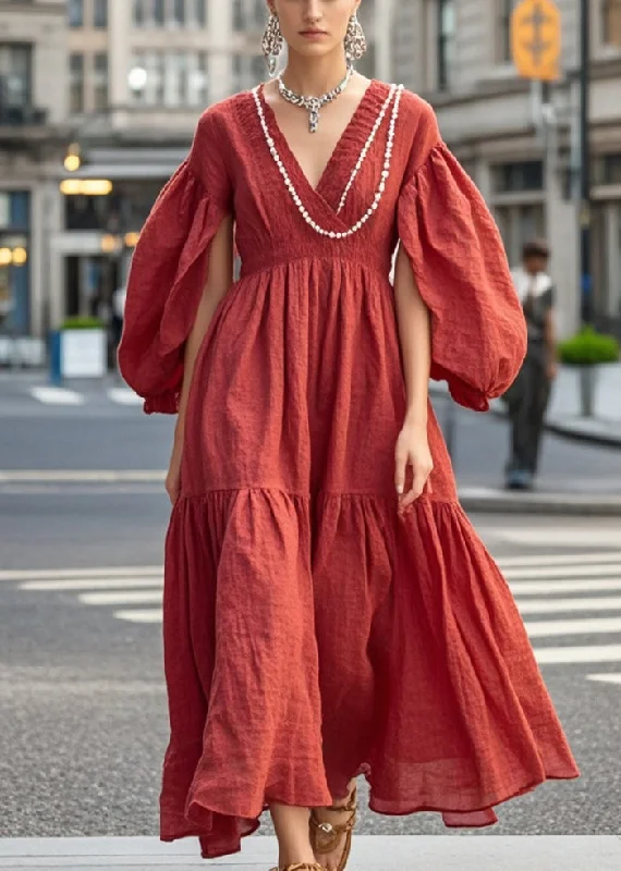 Exclusive Preview t-shirt dressChic Red Nail Bead Exra Large Hem Cotton Dress Spring Exclusive Preview t-shirt dressChic Red Nail Bead Exra Large Hem Cotton Dress Spring