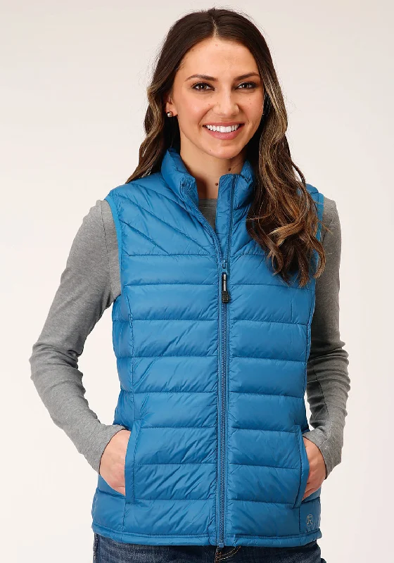 comfortable winter coatRoper Womens Crushable Down Filled Teal 100% Nylon Softshell Vest