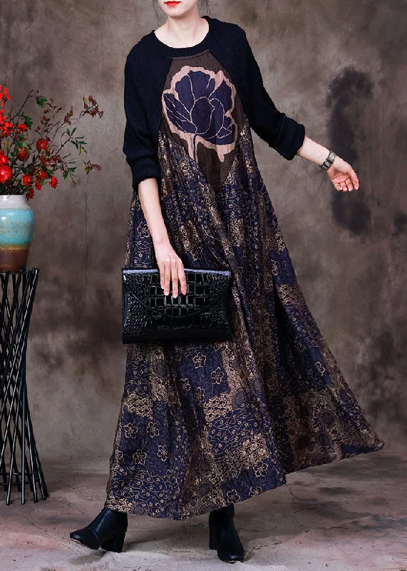 Price Smash casual dressStylish Purple O-Neck Asymmetrical Patchwork Print Silk Dress Long Sleeve Price Smash casual dressStylish Purple O-Neck Asymmetrical Patchwork Print Silk Dress Long Sleeve