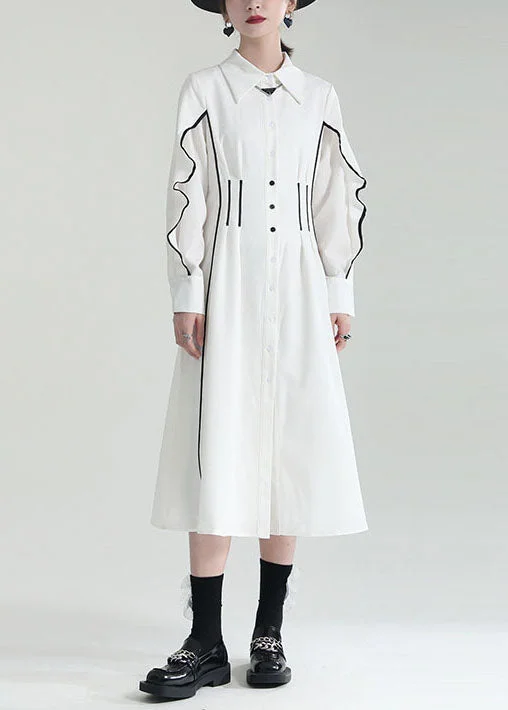 Massive Deals flowy dressDiy White Peter Pan Collar Patchwork Ruffles Cotton Long Dresses Fall Massive Deals flowy dressDiy White Peter Pan Collar Patchwork Ruffles Cotton Long Dresses Fall