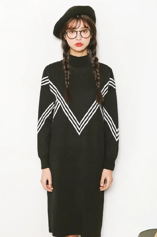 midi dressV Design Oversized Sweater Dress