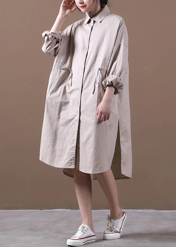 Buy More, Save More oversized dressPlus Size Khaki Drawstring Side Open Cotton Shirt Dress Long Sleeve Buy More, Save More oversized dressPlus Size Khaki Drawstring Side Open Cotton Shirt Dress Long Sleeve