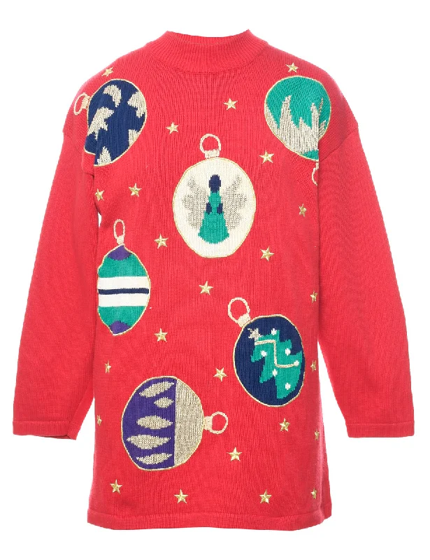 minimalist jacketRed Christmas Jumper - S