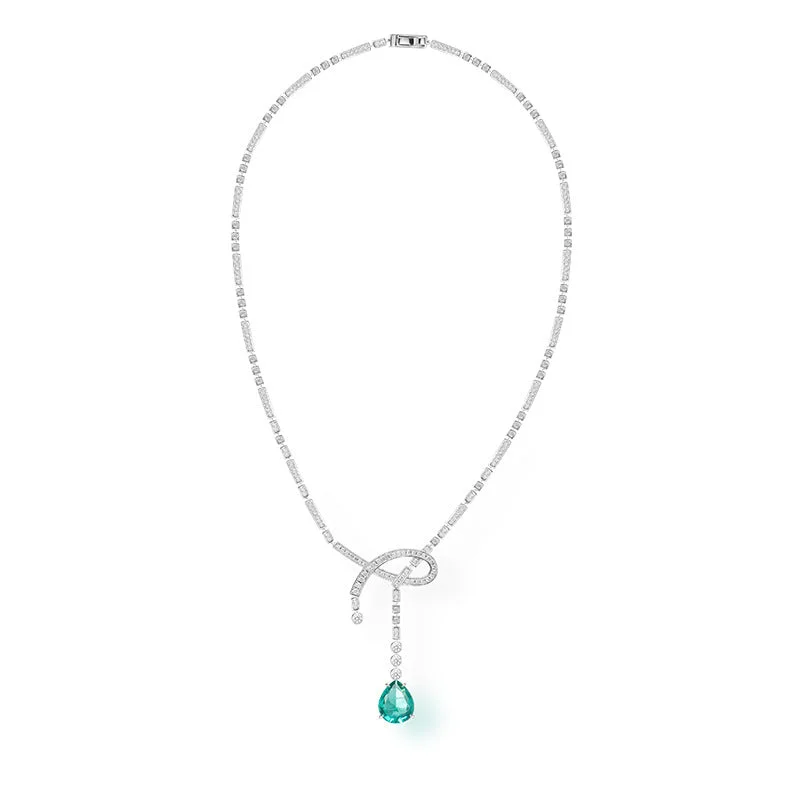 Limited Quantity luxury dressWater drop yellow treasure gold-plated ribbon knot necklace 795816733199 Limited Quantity luxury dressWater drop yellow treasure gold-plated ribbon knot necklace 795816733199