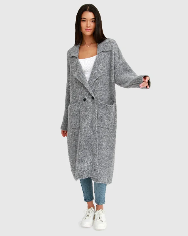 Act Now comfortable coatBorn To Run Sustainable Sweater Coat - Grey