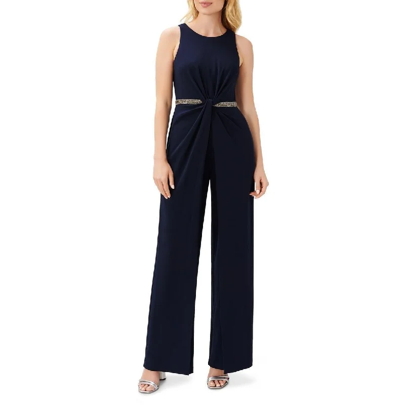 Exclusive Online Offer Adrianna Papell Women's Embellished Twist Front Jumpsuit Blue Size Regular - One Size