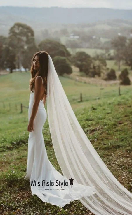 Season Finale Sale textured dressSimple summer spaghetti straps wedding dress