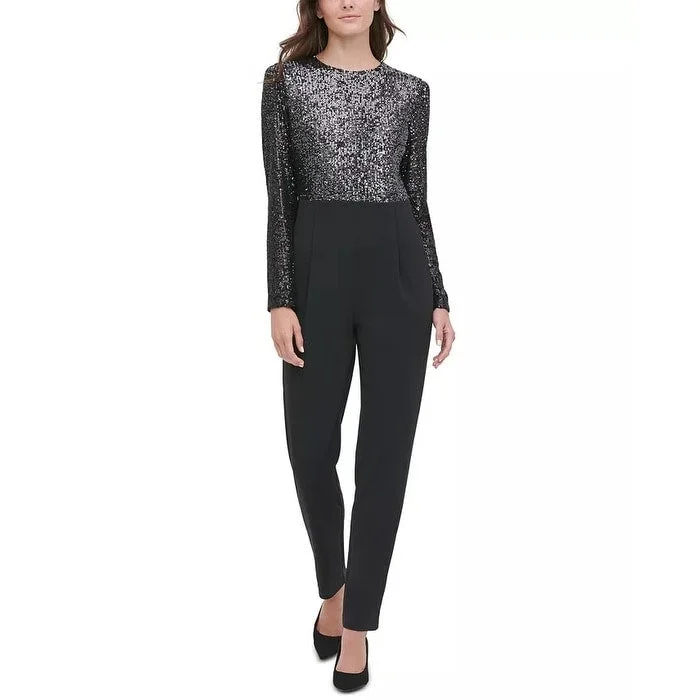 Special Promotion Tommy Hilfiger Women's Sequined Straight-Leg Jumpsuit Black Size 16 Special Promotion Tommy Hilfiger Women's Sequined Straight-Leg Jumpsuit Black Size 16