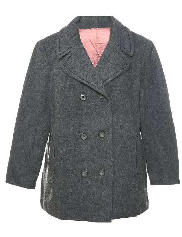 Bargain Bin classic bomber jacketDark Grey Wool Coat - XL