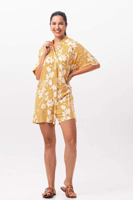 Closeout AYA Short Jumpsuit Yellow