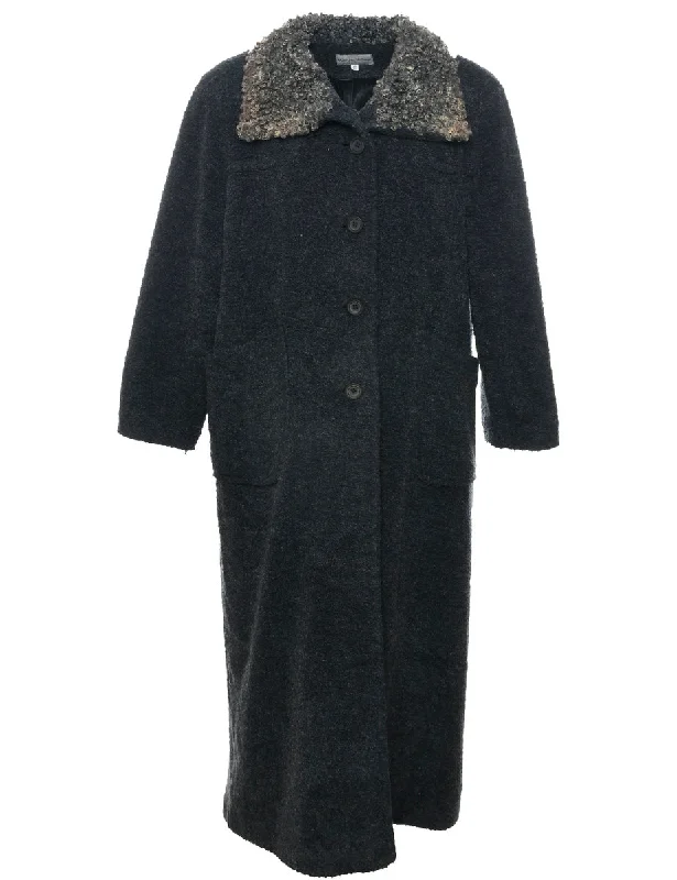 Midnight Sale warm trench coatDark Grey Wool Coat - L