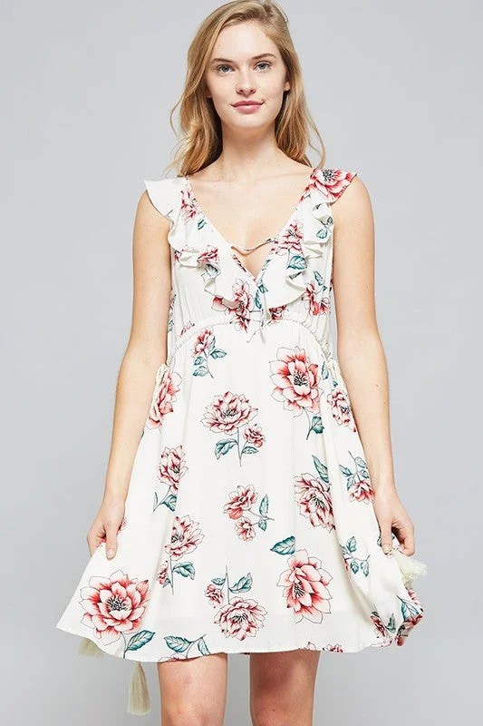 wrap dressFloral Plunge Neck Dress