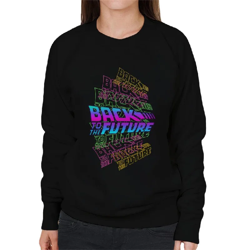 Blowout Sale cozy gym sweatshirtBack to the Future Logo Montage Women's Sweatshirt