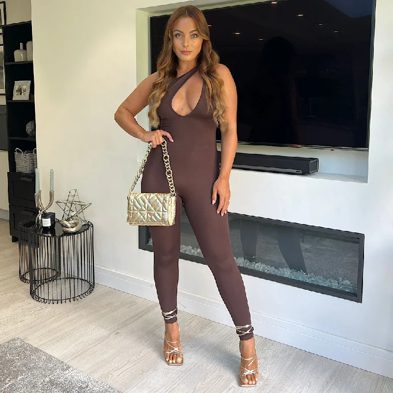 Bargain Prices ADORN Brown One Shoulder Jumpsuit