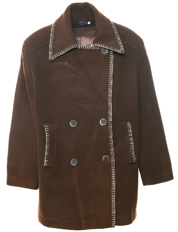 Savings Spectacular premium coatDouble Breasted Wool Coat - XL