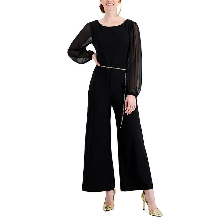 Price Drop Connected Women's Chain Belt Jumpsuit Black Size 6Petite - 6 Petite
