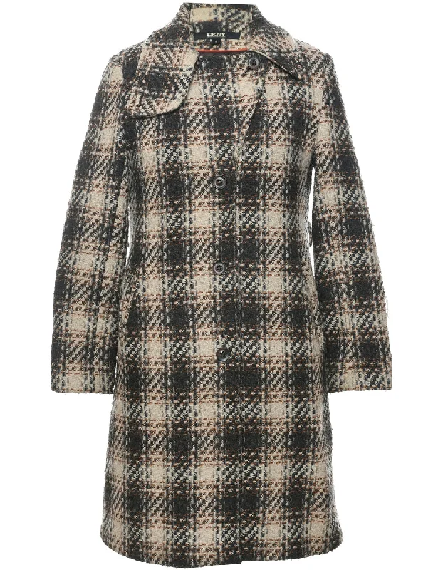 Act Now insulated trench coatDKNY Checked Pattern Wool Coat - M