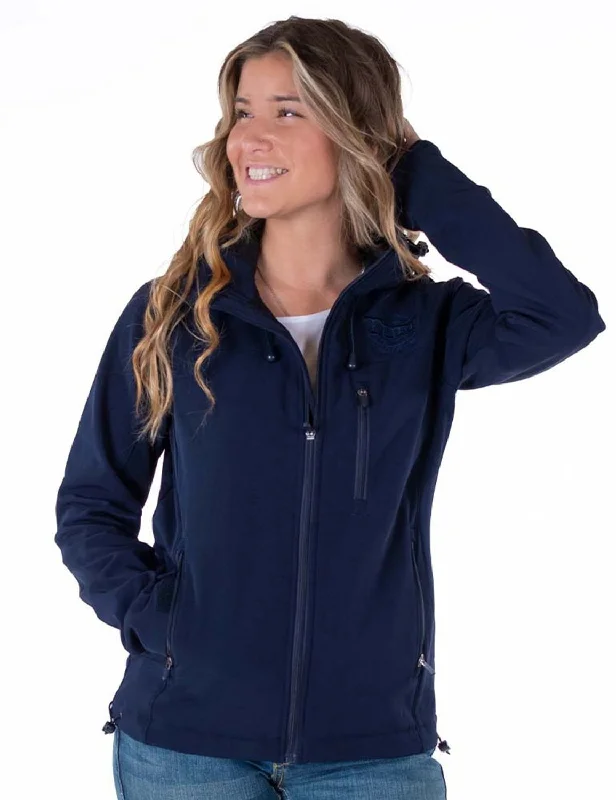 trendy bomber coatCowgirl Tuff Womens Stretch Navy Nylon Softshell Jacket