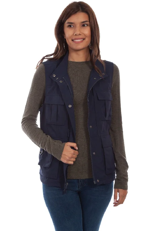 stylish blazer coatScully Womens Midnight Sky Nylon Multi-Pocket Vest