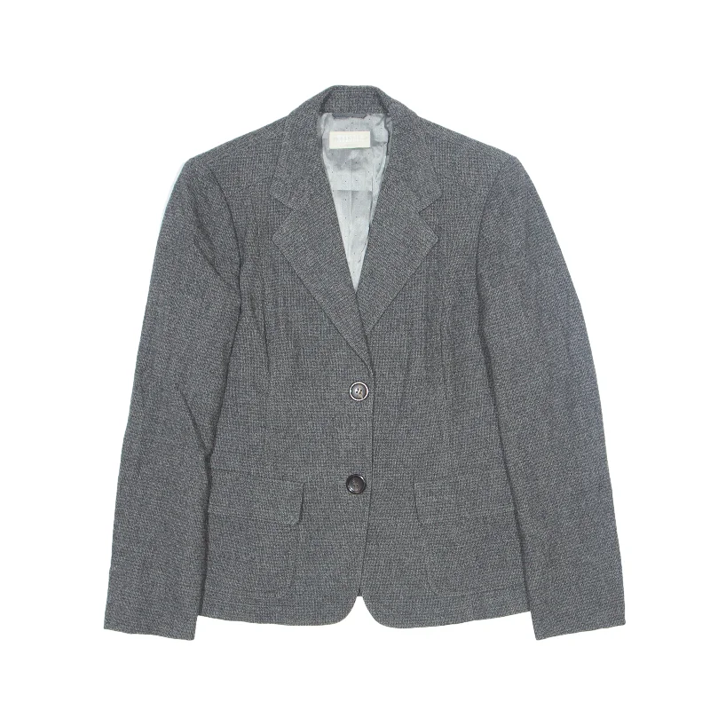 New Deals chic wool coatMARELLA Essentials Blazer Jacket Grey 90s Womens UK 10