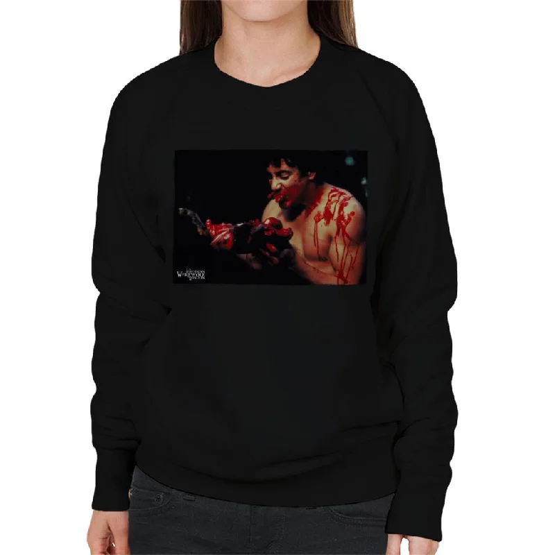 Early Bird Discount trendy gym wear hoodieAn American Werewolf In London David Kessler Eating Women's Sweatshirt