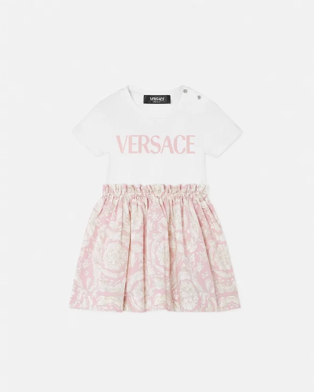 Deal Explosion floral midi dressVersace Baby Girls Barocco Logo Dress in White