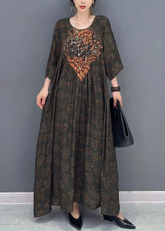Online Only off-shoulder dressBlack Print Patchwork Cotton Dresses O Neck Wrinkled Spring Online Only off-shoulder dressBlack Print Patchwork Cotton Dresses O Neck Wrinkled Spring