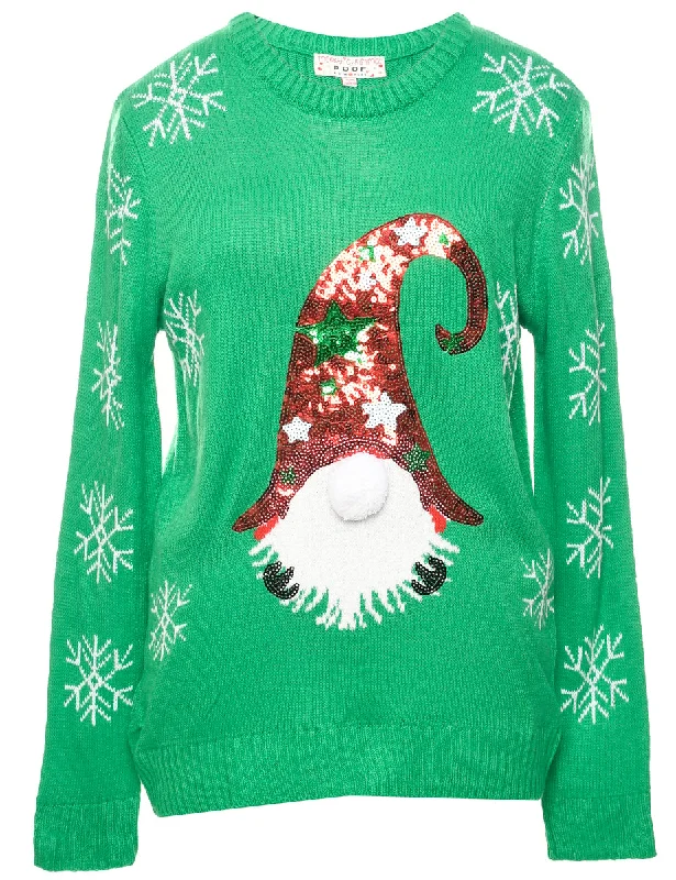 premium puffer coatGreen Christmas Jumper - L