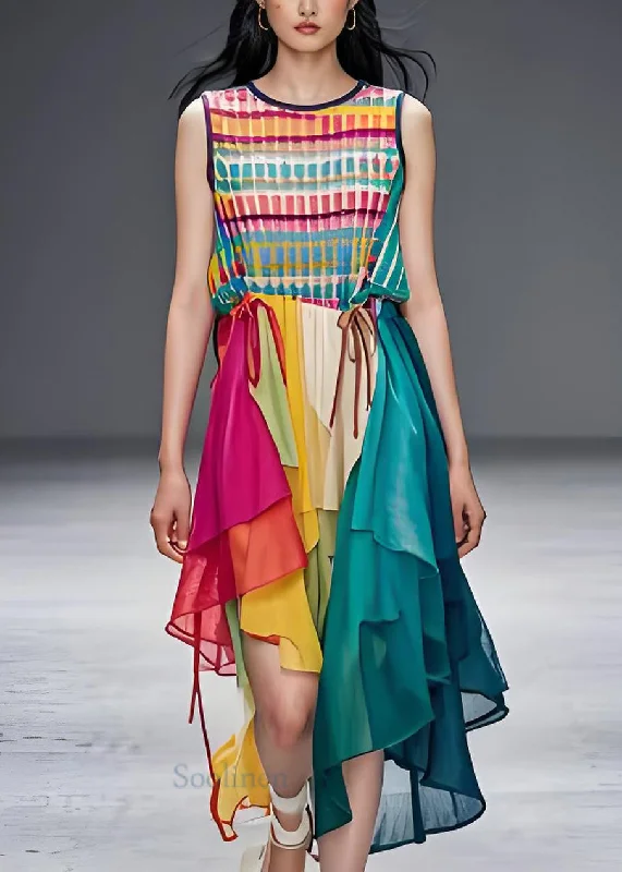 Deal of the Day off-shoulder dressOriginal Design O Neck Asymmetrical Tulle Patchwork Cotton Dresses Sleeveless Deal of the Day off-shoulder dressOriginal Design O Neck Asymmetrical Tulle Patchwork Cotton Dresses Sleeveless