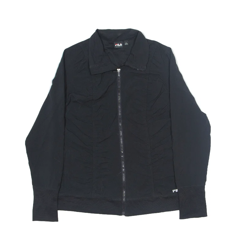 Price Buster vintage coatFILA Sport Ruched Track Jacket Black Womens L