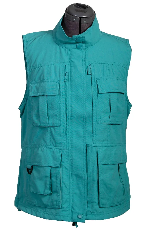 fashionable outerwearScully Womens Teal Nylon Petite Pocket Vest