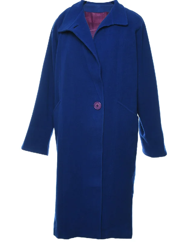 Factory Direct Sale classic zip-up coatSingle Breasted Wool Coat - L