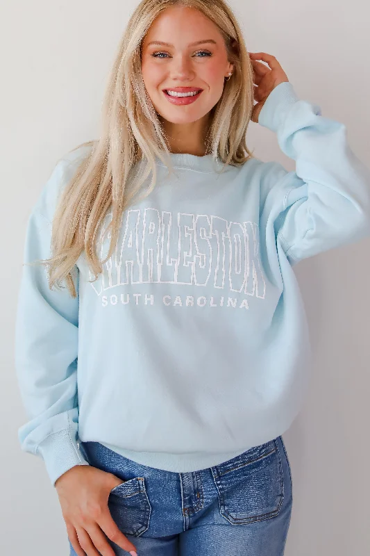 Can't Miss sporty casual hoodieLight Blue Charleston South Carolina Sweatshirt