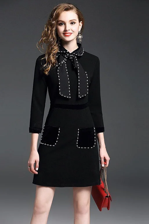 Price Fest party-ready dressElegant Dress W/ Contrast Detail