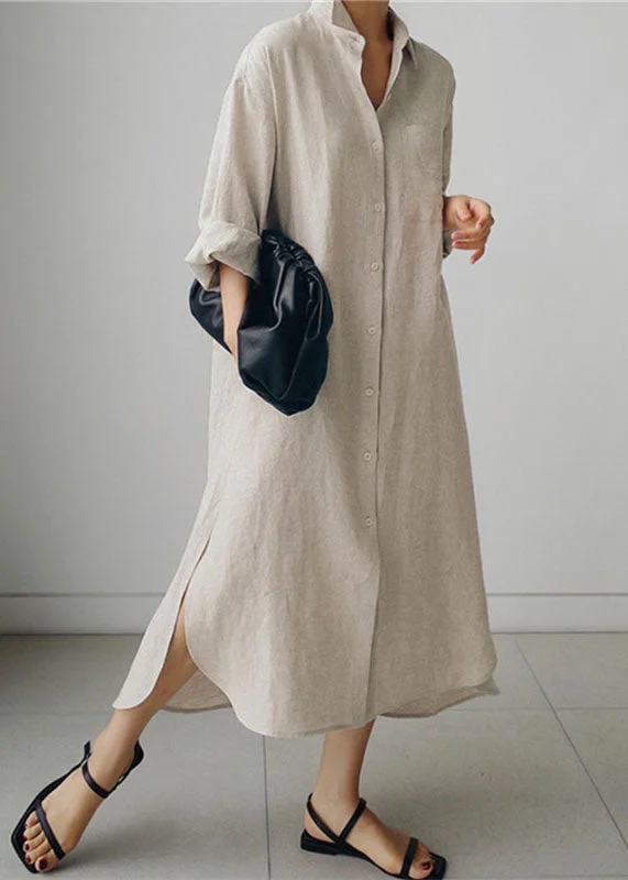 Unmissable Offer casual slip dressFrench Beige Peter Pan Collar Patchwork Cotton Shirts Dresses Spring Unmissable Offer casual slip dressFrench Beige Peter Pan Collar Patchwork Cotton Shirts Dresses Spring