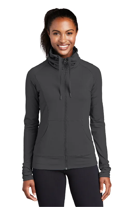 Exclusive Deal utility coatSport-Tek Womens Sport-Wick Moisture Wicking Full Zip Jacket - Charcoal Grey