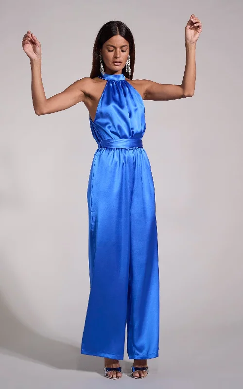 Bargain Blast Jovina Halterneck Jumpsuit in Cobalt Blue