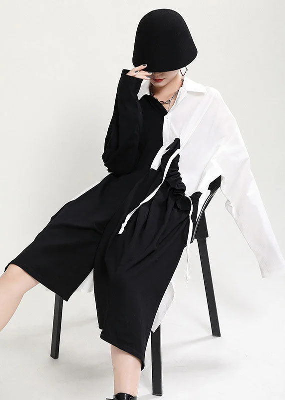 Deep Discounts stylish party dressDIY Black White Asymmetrical Patchwork Ruffled Cotton Vacation Dresses Fall Deep Discounts stylish party dressDIY Black White Asymmetrical Patchwork Ruffled Cotton Vacation Dresses Fall