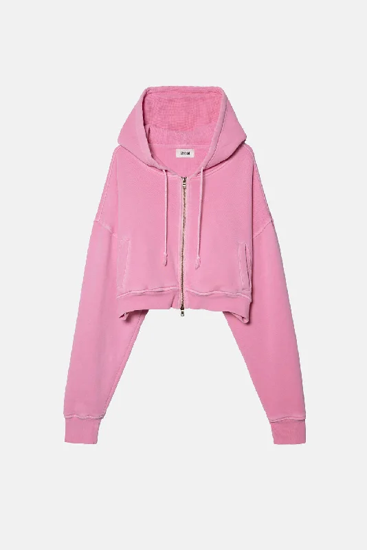 Fantastic Offers minimalist gym sweatshirtBABYDOLL CROP ZIP HOODIE