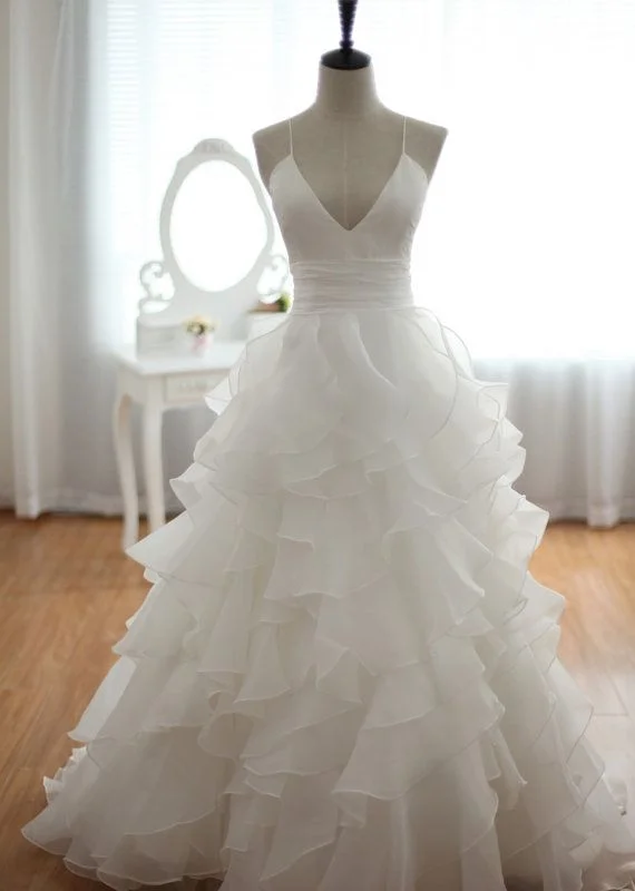 Lowest Price chic wrap dressSexy Backless Spaghetti Straps Wedding Dress