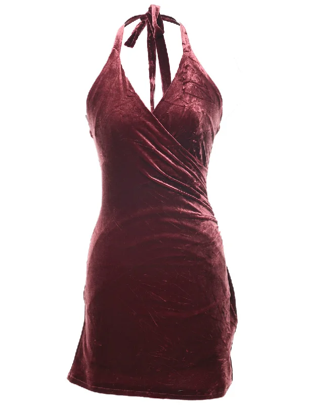 Bonus Savings elegant coatVelvet Dark Brown Evening Dress - XS