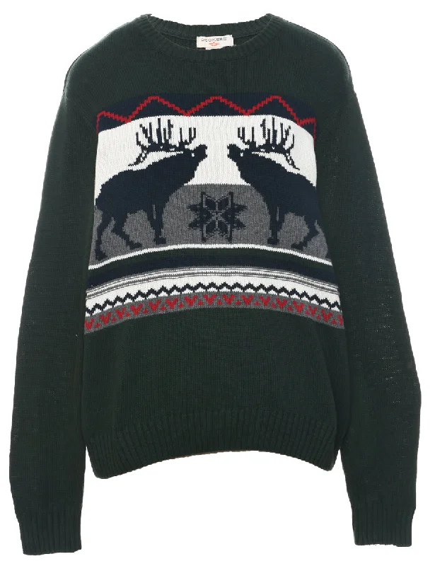 fashion-forward coatDockers Dark Green Jumper - M