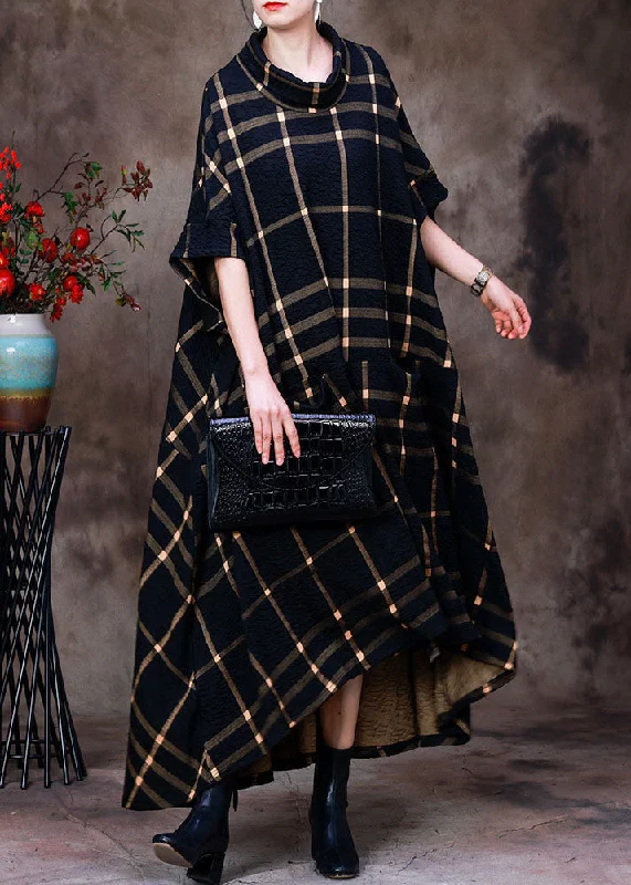 Exclusive Preview relaxed fit dressCasual Orange Stand Collar Plaid Cotton Holiday Dress Short Sleeve Exclusive Preview relaxed fit dressCasual Orange Stand Collar Plaid Cotton Holiday Dress Short Sleeve