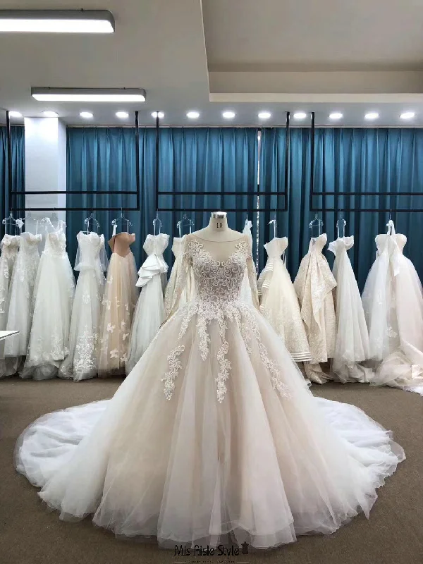 Fantastic Offers casual shift dressBall Gown Long Sleeve Plus Size Wedding Dress