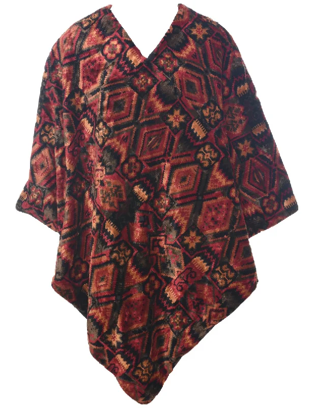 Deal Frenzy modern coatGeometric Print Cape - M