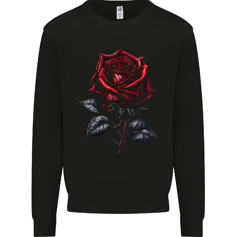 fashion sportswear hoodieA Gothic Rose Goth Mens Sweatshirt Jumper